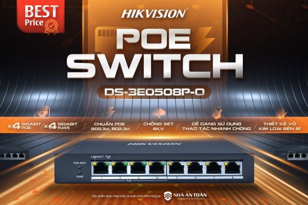 8-Port Gigabit PoE Switch HIKVISION DS-3E0508P-O